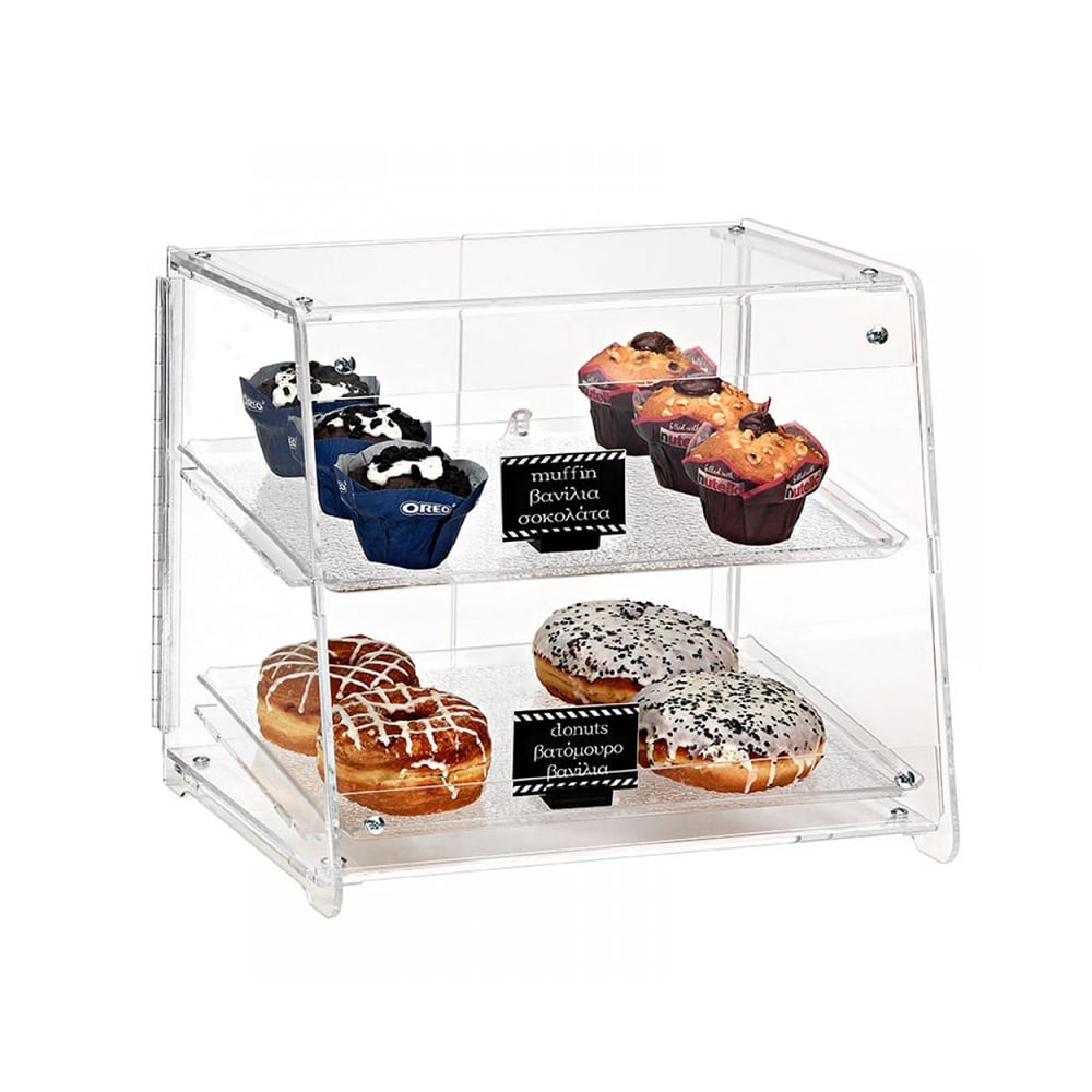 image_8057_1 Classic 2-Level Plexiglass Checkout Display With 2 Transparent Trays 30x40cm VIT01-2P - Image 1