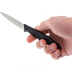 8cm Kitchen Knife Serrated Pointed Black Handle Swiss Classic Victorinox - Image 2