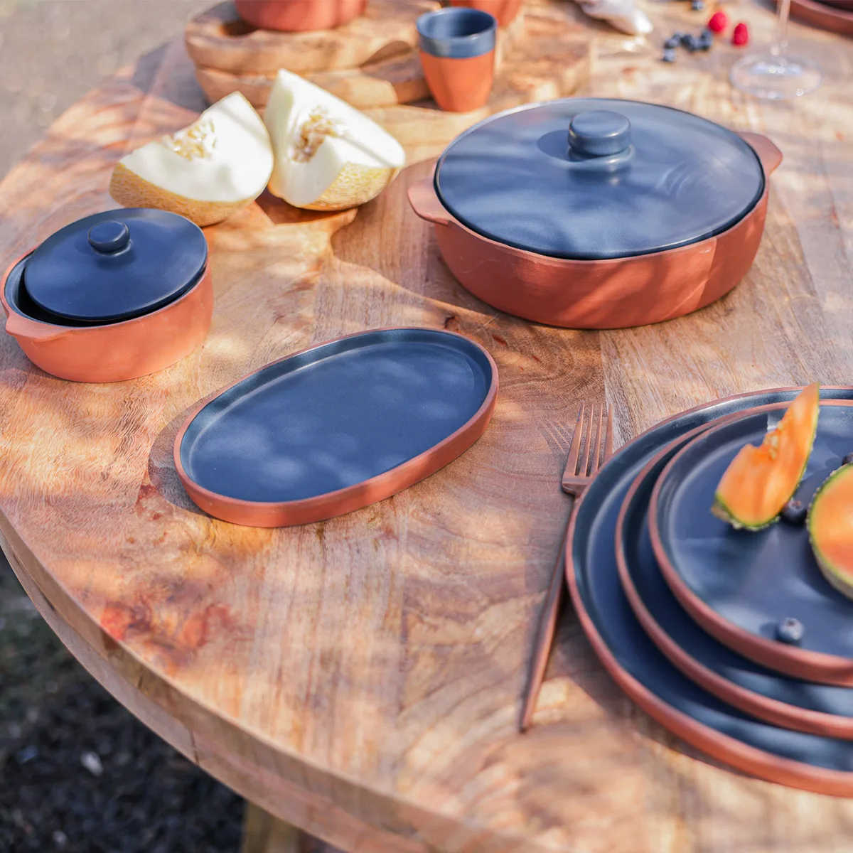 Casserole with Lid 12x5cm Terra Blue - Image 4