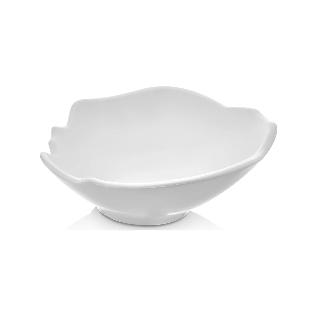 Melamine Bowl Asymmetrical White Rock 23x9cm - Image 1