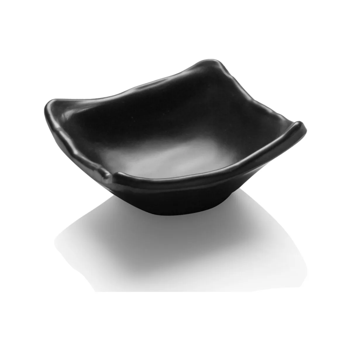 Melamine Dip Bowl Square Black Rock 8cm - Image 1
