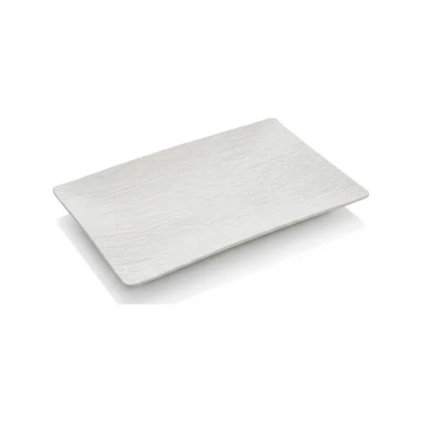 Rectangular Melamine Platter White Rock 40x26cm