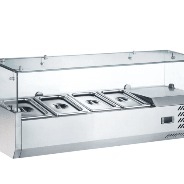 Βιτρίνα Ψυχόμενη GN 4 Θέσεων 1/3 Ανοξείδωτη 120x40x44εκ +2°C έως +10°C