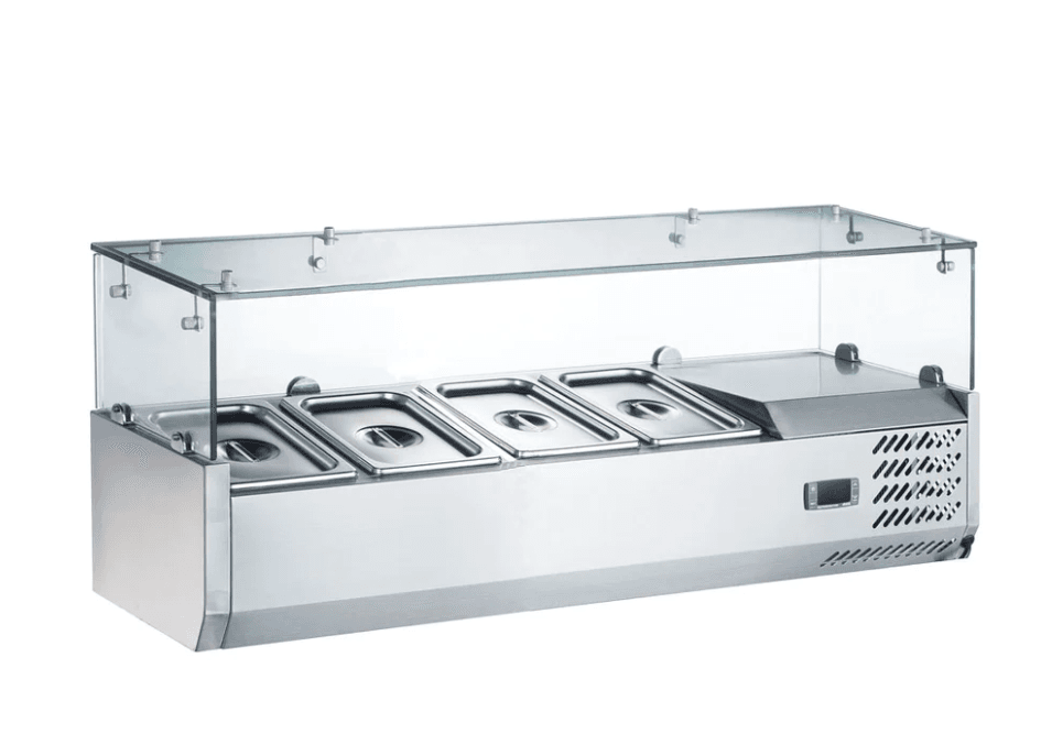 Βιτρίνα Ψυχόμενη GN 4 Θέσεων 1/3 Ανοξείδωτη 120x40x44εκ +2°C έως +10°C Βιτρίνα Ψυχόμενη GN 4 Θέσεων 1/3 Ανοξείδωτη 120x40x44εκ +2°C έως +10°C