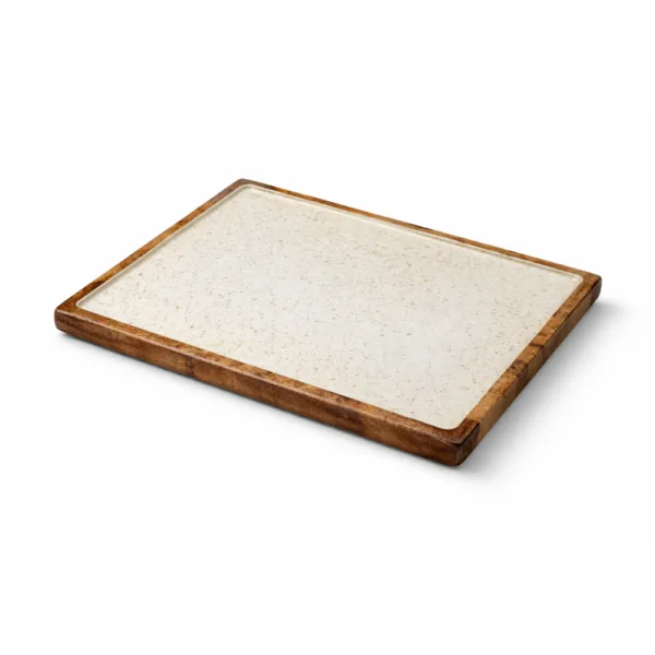 Ξύλινο Πλατώ Σερβιρίσματος Gold Spots 35x22cm