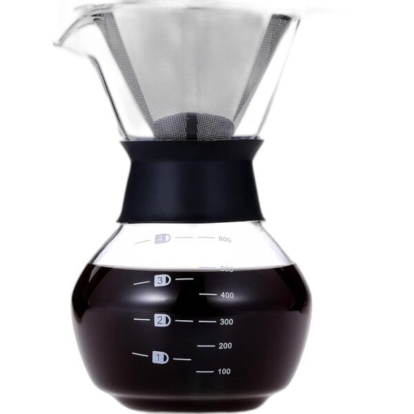 Κανάτα Εκχύλισης Καφέ Γυάλινη Με Φίλτρο Pour Over 600ml