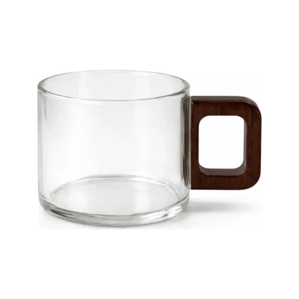 Φλυτζάνι Γυάλινο Espresso 10cl Ξύλινη Λαβή