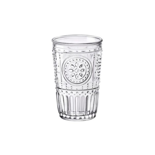 Ποτήρι Γυάλινο Σκαλιστό Σωλήνα 34cl Romantic