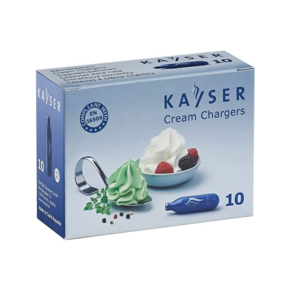 Kayser aluminum whipped cream chargers, 10 pieces