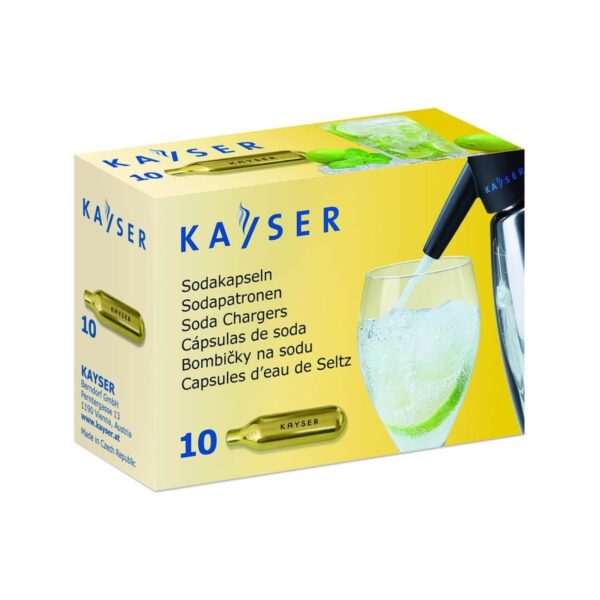 Kayser Gold aluminum soda chargers, 10 pieces