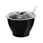 Black Garibaldi acrylic bowl with lid, 6 litres