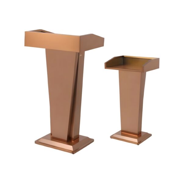 Metal lectern in copper finish, 60x50x120 cm