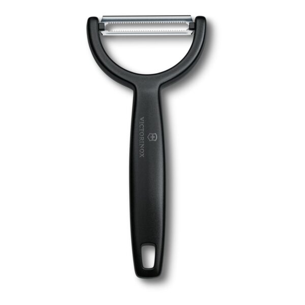 Αποφλοιωτής Victorinox YPSO με οδοντωτή ανοξείδωτη λεπίδα και μαύρη λαβή