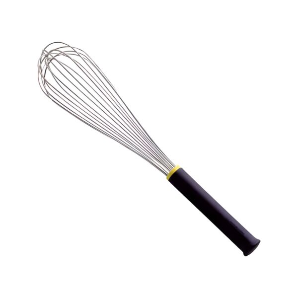 18/10 stainless steel whisk with black Exoglass handle, 45 cm