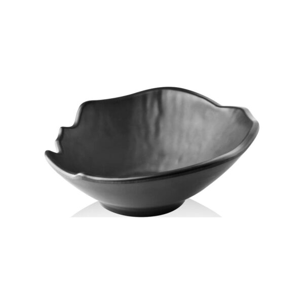 Black Rock asymmetrical melamine bowl, 20x7 cm
