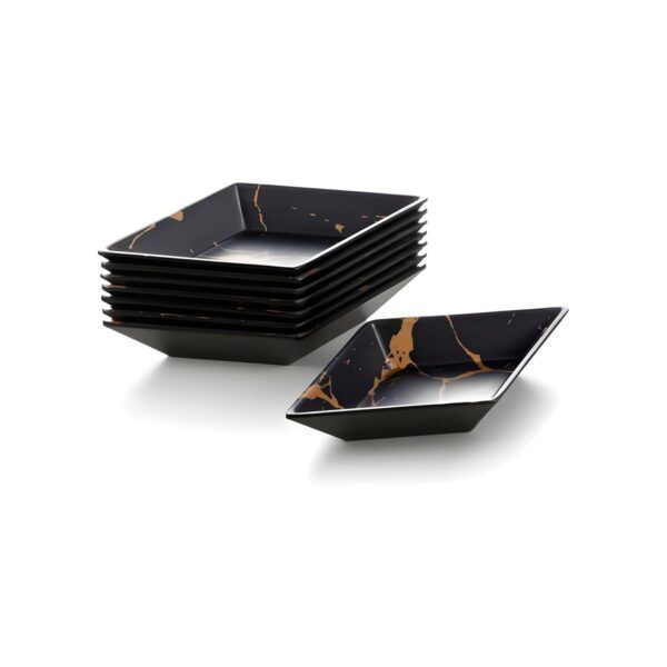 Μπολ μελαμίνης σε σχήμα ρόμβου Black Marble, 19x11x3 εκ.