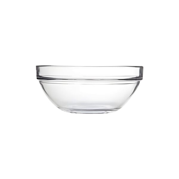 Stackable glass dip bowl, 6 cm diameter, 2.6 cm high