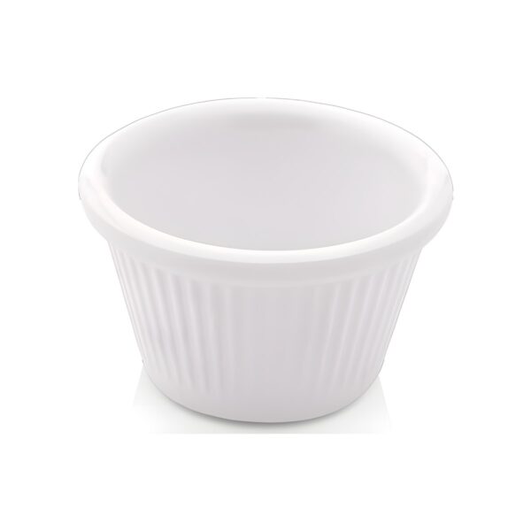 White melamine ramekin dip bowl, 8.5x4 cm, 110 ml