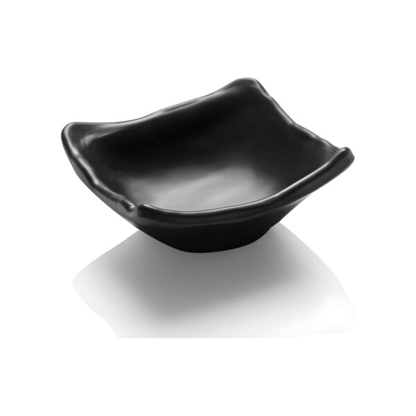 Square black melamine dip bowl Black Rock, 8 cm