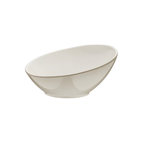 Kutahya Bone slanted porcelain dip bowl, 8x4.8 cm
