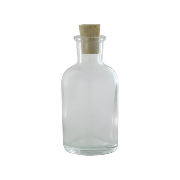 Transparent Antica glass bottle with silicone cork, 100 ml