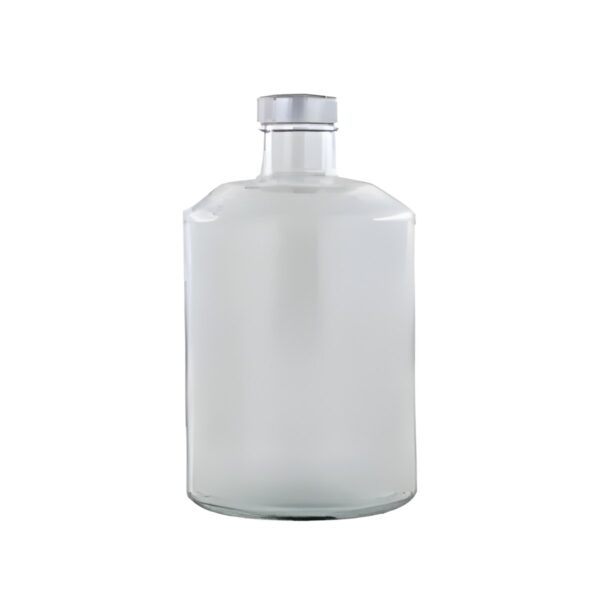 Chiara transparent glass bottle with silver cap, 100 ml