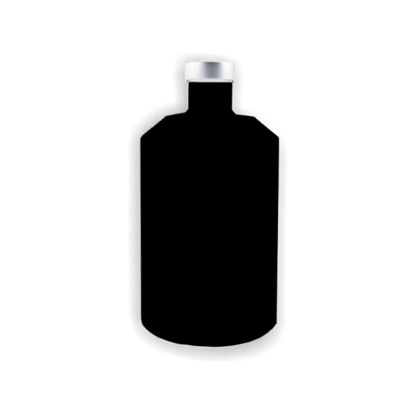 Chiara black glass bottle 1 litre with silver cap