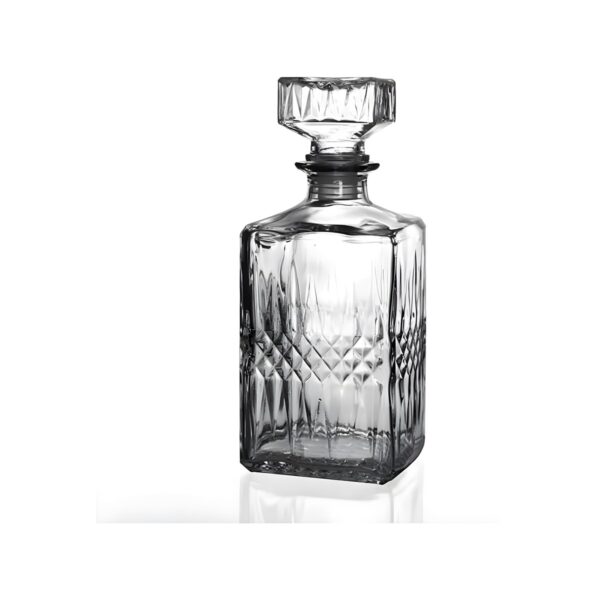 Diony Concert square carved glass bottle, 1 litre