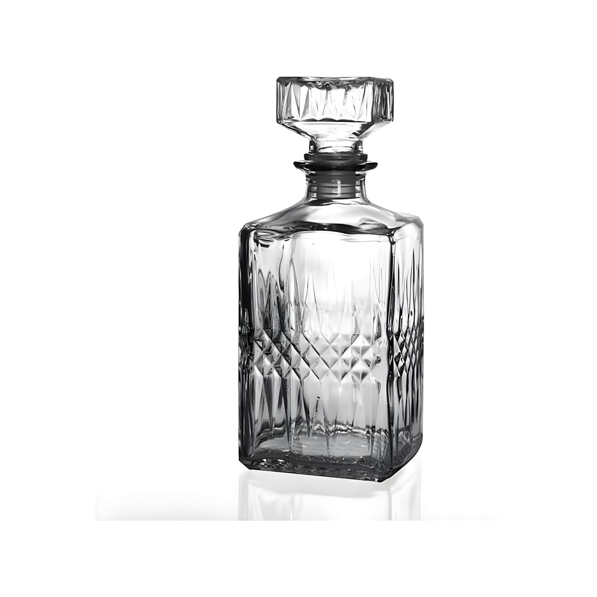 Glass Bottle 1lt Square Carved Diony Concert 45M Diony Concert square carved glass bottle, 1 litre