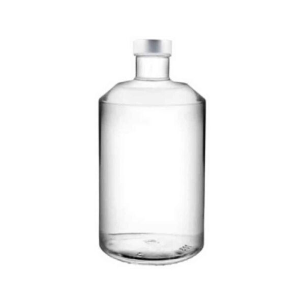 Chiara transparent glass bottle with silver cap, 250 ml