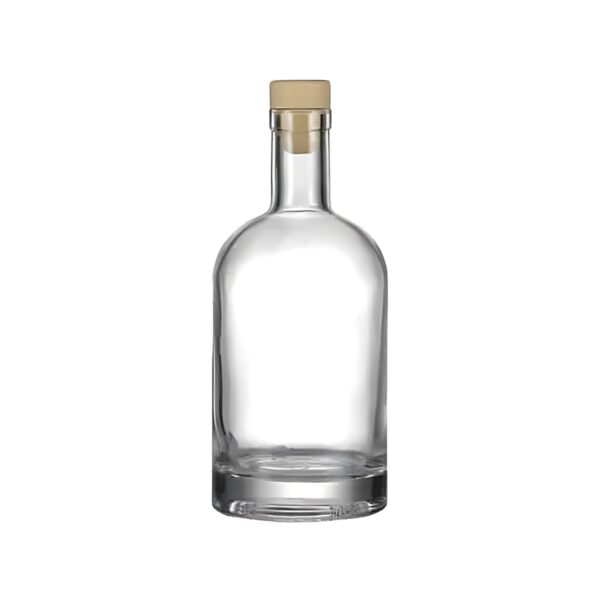 Transparent Nocturne glass bottle with silicone stopper, 250 ml