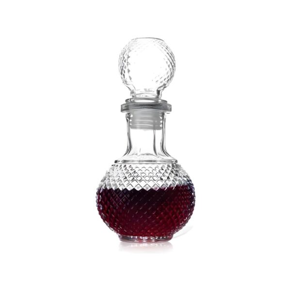 Round carved Diamond glass bottle, 250 ml