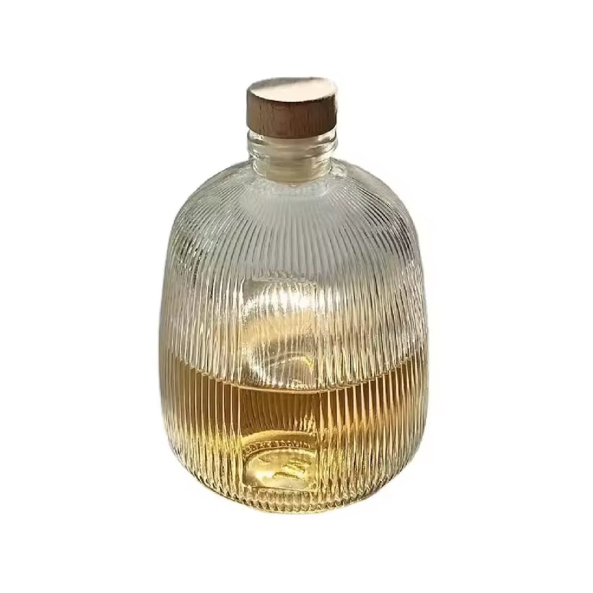 Glass Bottle 550ml Round Lines With Lid Round Lines glass bottle with lid, 550 ml