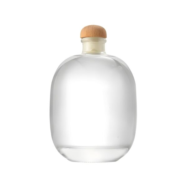 Round Japan glass bottle with lid, 550 ml