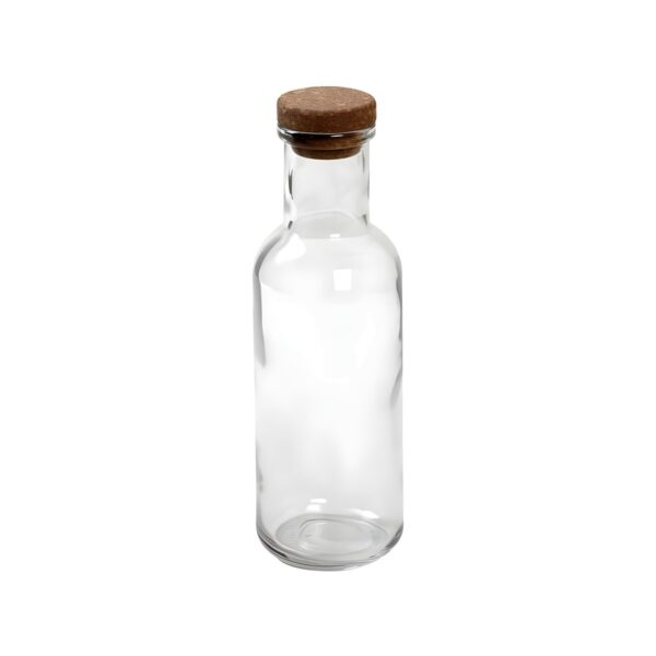 Espiel transparent glass bottle with cork lid, 1 litre