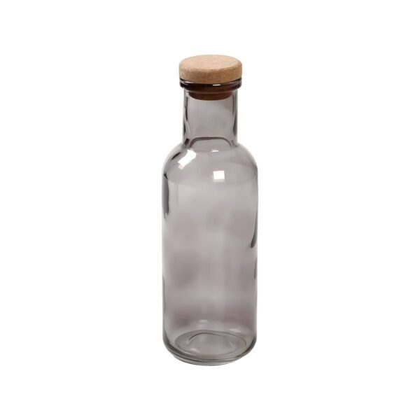Espiel smoke black glass bottle with cork lid, 1 litre