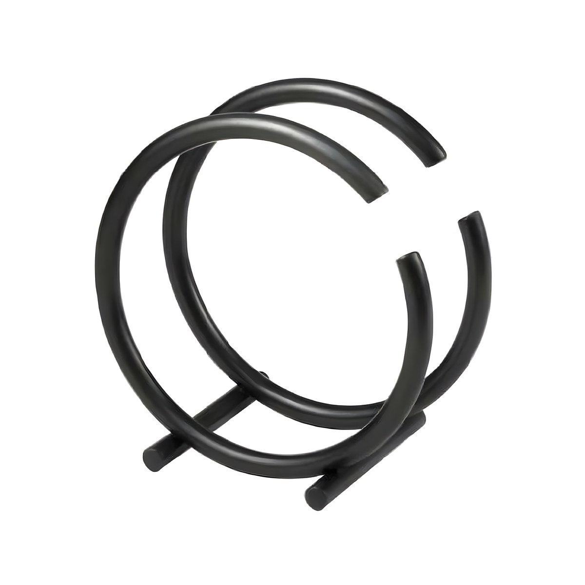 Round Inox Paper Towel Holder Black 12cm Round black stainless steel napkin holder, 12 cm