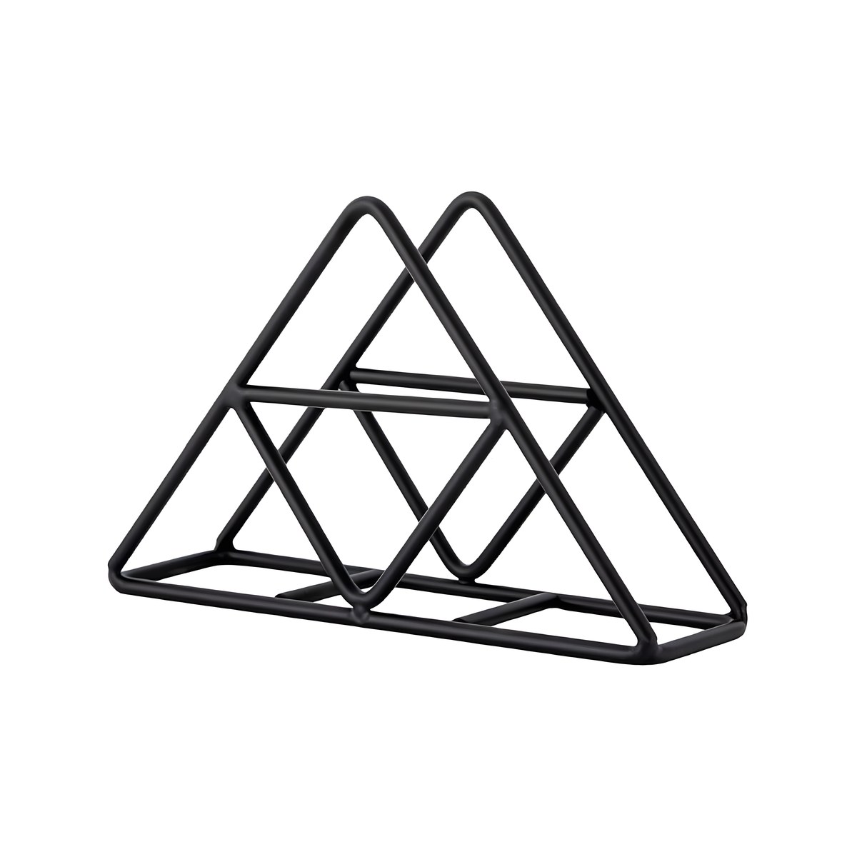 Napkin Holder Triangular Pyramid Stainless Steel 17.5cm Matte Black Matte black triangular Pyramid stainless steel napkin holder, 17.5 cm
