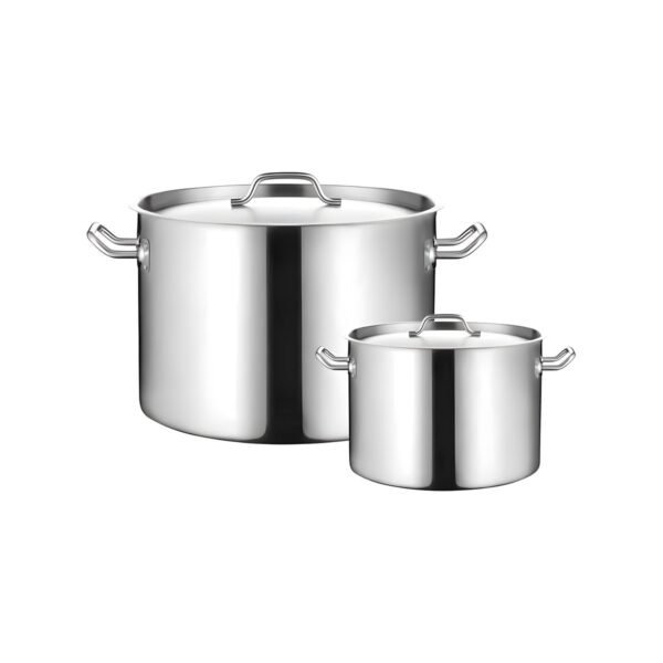 Deep stainless steel 18/0 pot with lid, 35x24 cm, 25 litre