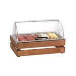 Garibaldi Crate GN 1/1 cooling tray with birch base in walnut finish, 53x32.5 cm