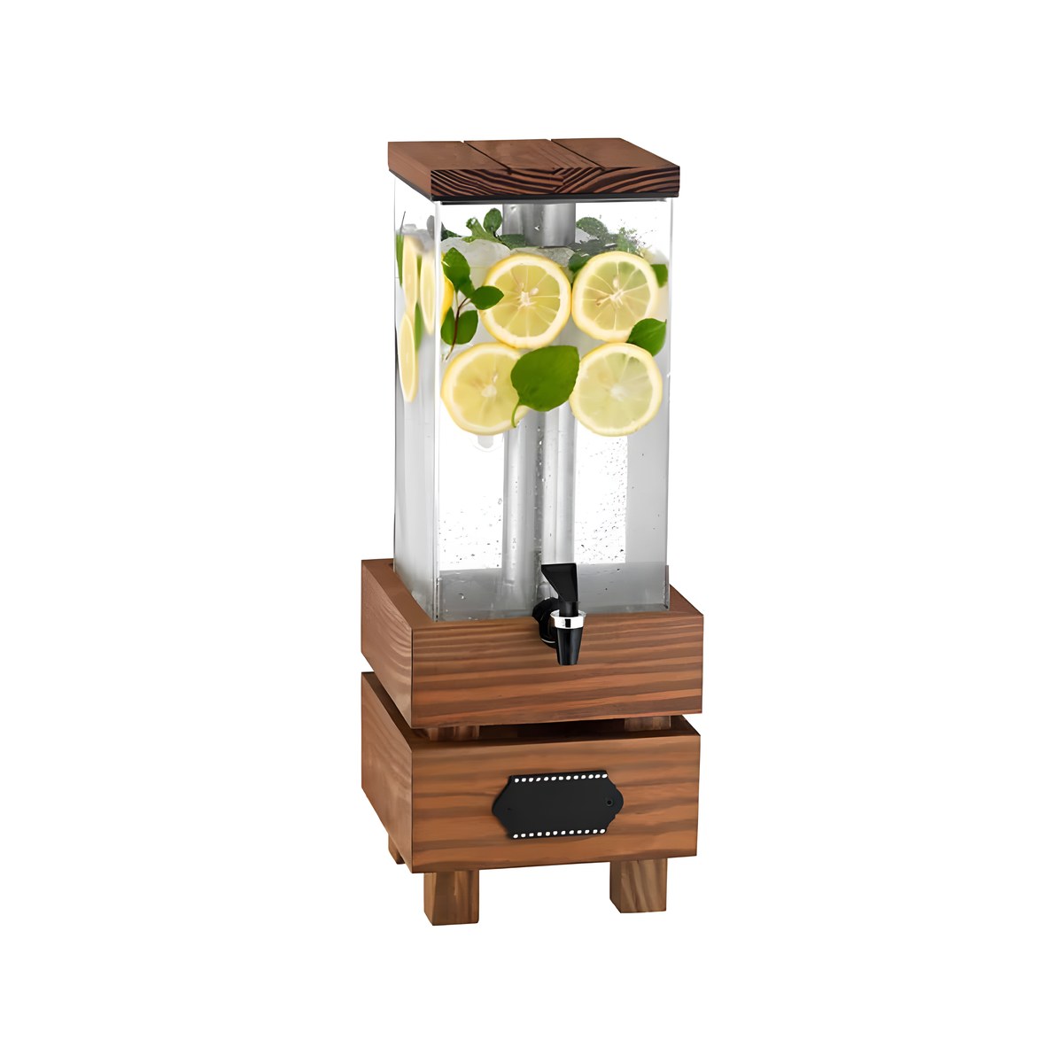 Juice Dispenser Crate 8 Liters Solid Wood Walnut Finish DWA01-0180-WG Garibaldi Crate 8 litre juice dispenser in solid wood with walnut finish