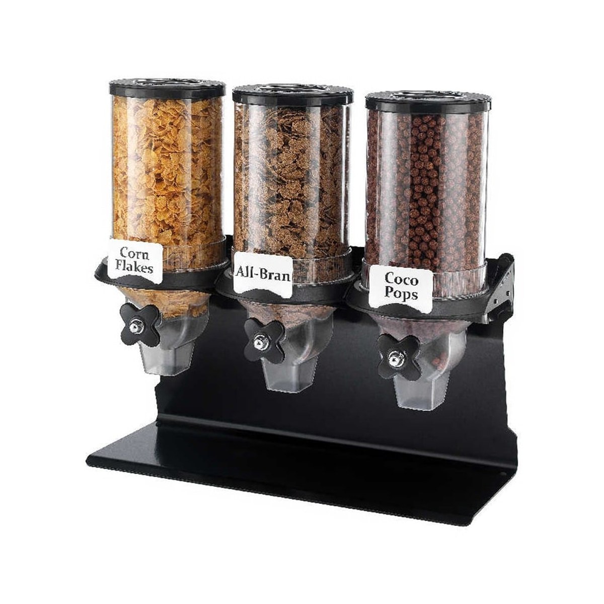 Cereal Dispenser Profit Trio 3 x 4 Lit CST01-340-BK Garibaldi Profit Trio triple steel cereal dispenser, 3x4 litres