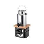 Garibaldi Atrax milk dispenser in matte black and solid beech, 5 litres
