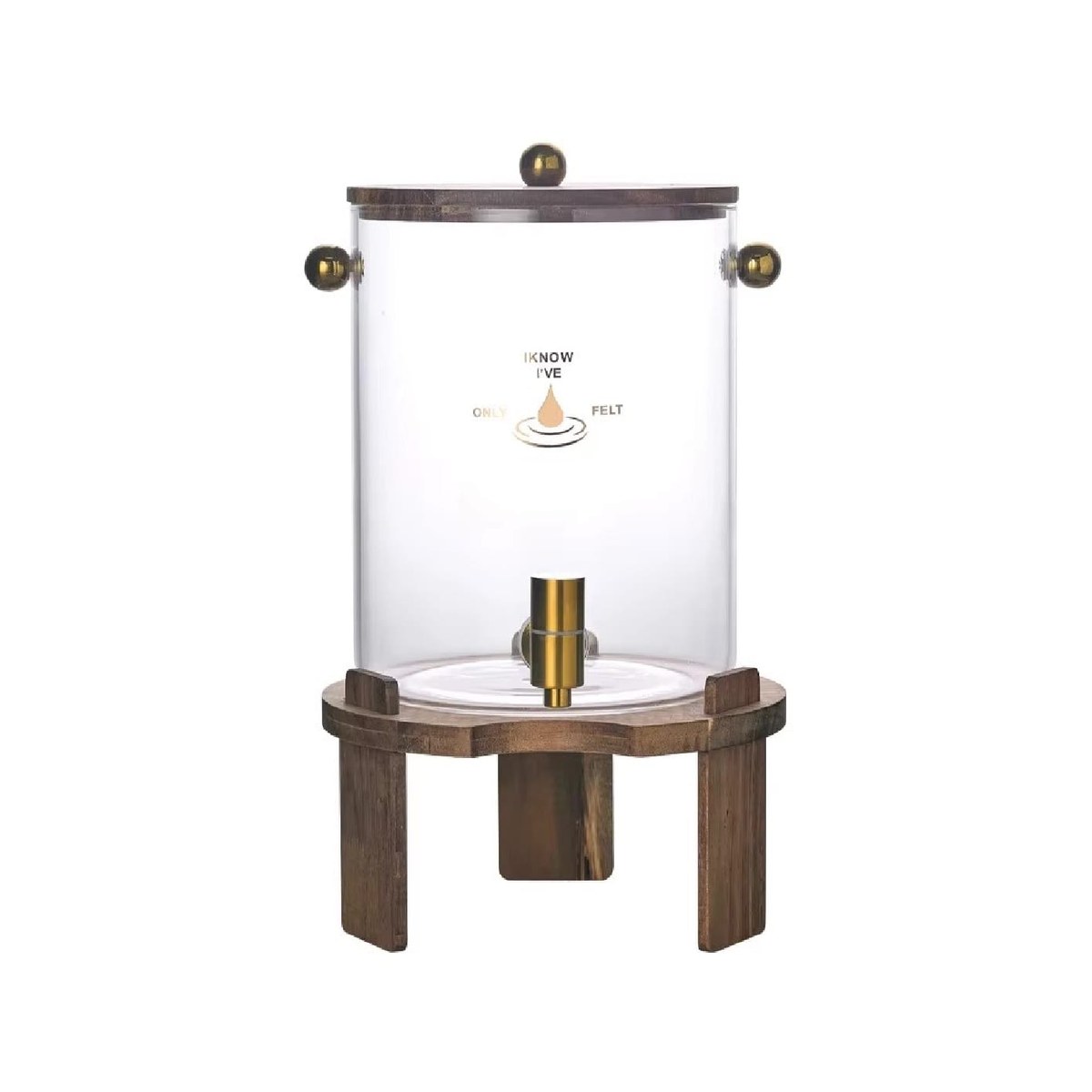 Glass Dispenser with Spigot 8 L in Acacia Wood Base Glass dispenser 8 litre with spigot on acacia wood base