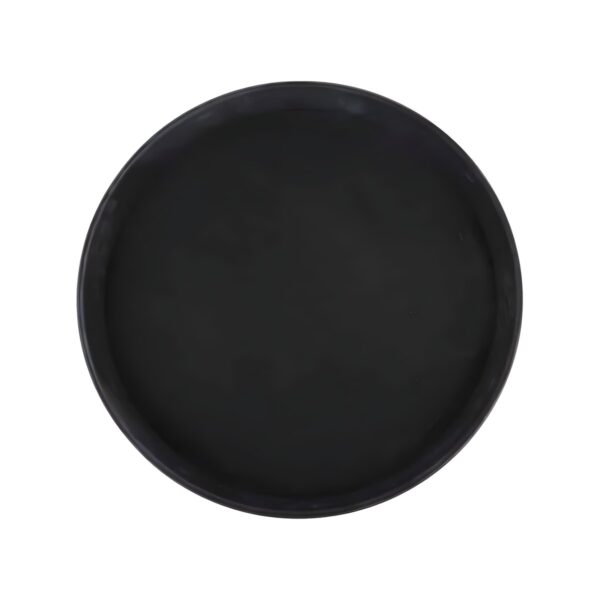 Black non-slip fiberglass tray, 36 cm diameter