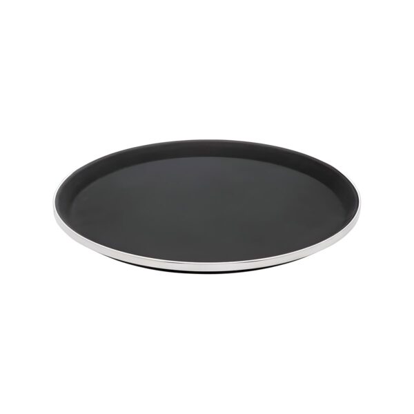Black and stainless non-slip fibreglass tray, 41 cm