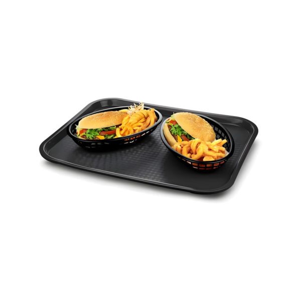 Μαύρος δίσκος fast food από ABS, 49x34 εκ.