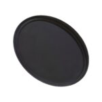 Black non-slip oval fiberglass tray, 74x61 cm