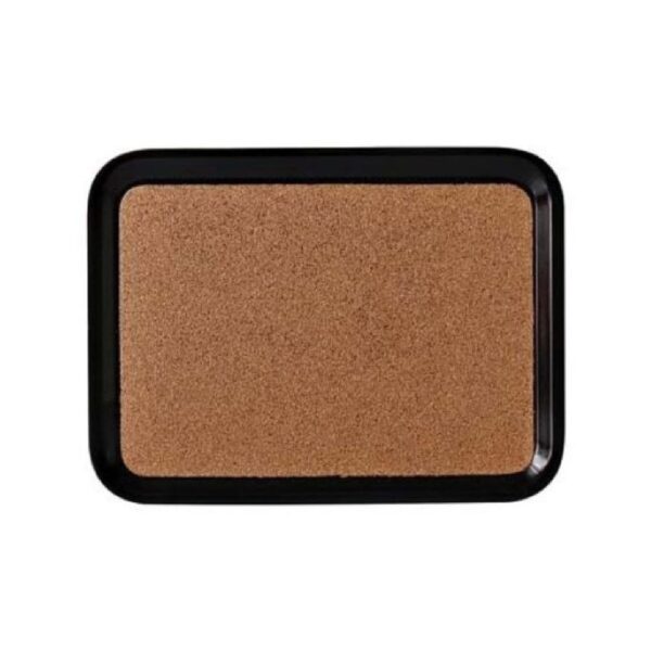 Black rectangular non-slip laminated tray with cork, 75x48 cm