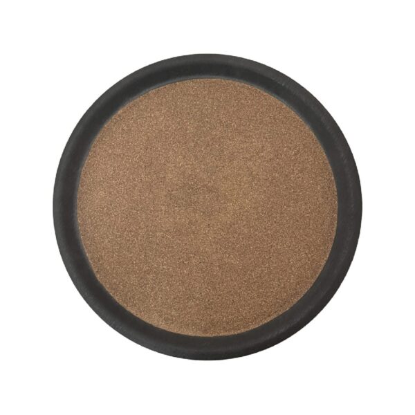 Black round anti-slip fiberglass tray with cork, 38.5 cm diameter